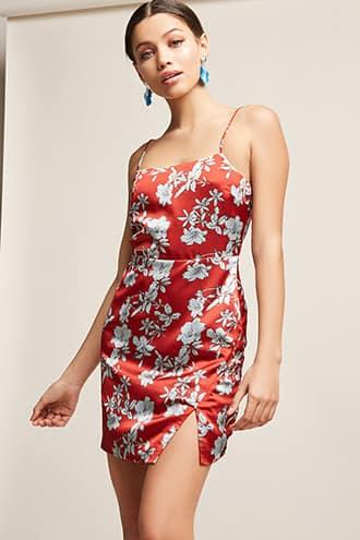 Forever21 Floral Satin Cami Dress