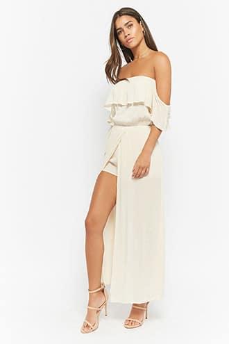 Forever21 Flounce Off-the-shoulder Jumpsuit