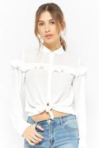 Forever21 Chiffon Ruffle-trim Shirt
