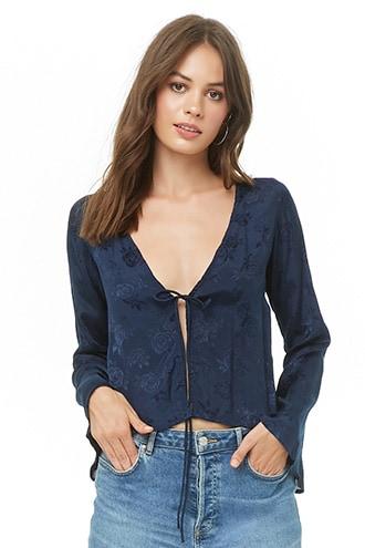 Forever21 Motel Embroidered Floral Top