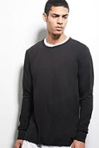 Forever21 Weiv Raw-cut Long Sleeve Tee