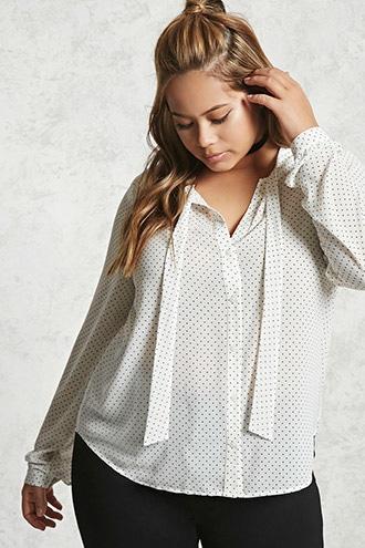 Forever21 Plus Size Dotted Print Top