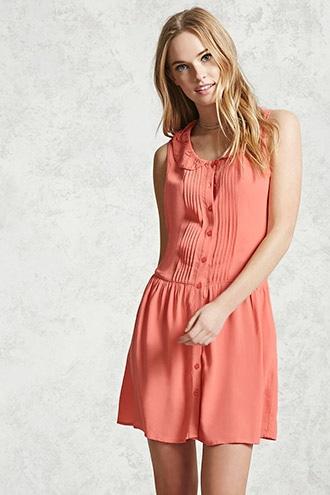 Forever21 Textured Peter Pan Collar Dress