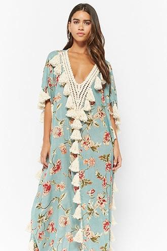 Forever21 Z&l Europe Floral Kaftan
