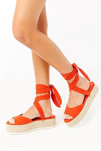 Forever21 Faux Suede Espadrille Flatform Sandals