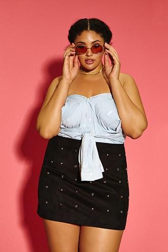 Forever21 Plus Size Studded Mini Skirt