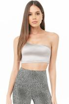 Forever21 Metallic One-shoulder Crop Top