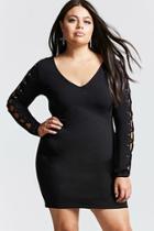 Forever21 Plus Size Lace Up Sleeve Shift Dress