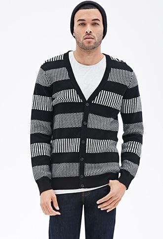 Forever21 Geo-striped V-neck Cardigan