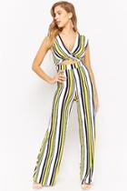 Forever21 Striped Tie-front Jumpsuit