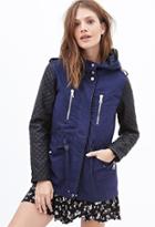 Forever21 Quilted & Hooded Utility Jacket