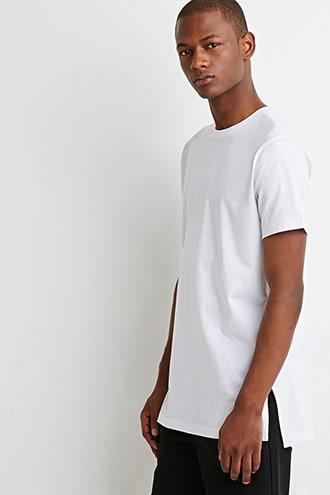 Forever21 Side-slit Crew Neck Tee