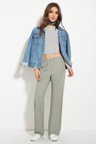 Forever21 Women's  Olive Wide-leg Pants