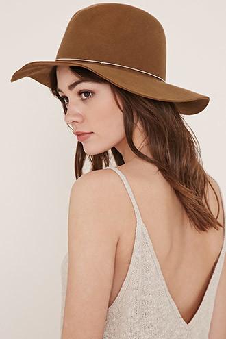 Forever21 Women's  Metal-band Wool Fedora