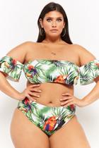 Forever21 Plus Size Tropical Toucan Off-the-shoulder Bikini Top