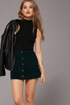 Forever21 Women's  Dark Green Corduroy Mini Skirt