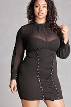 Forever21 Plus Size Bodycon Lace-up Dress