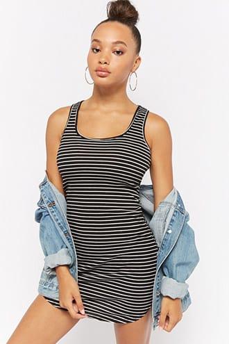 Forever21 Striped Ribbed Tank Dress