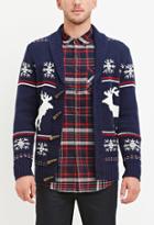 21 Men Fair Isle Toggle Cardigan
