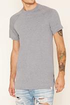 21 Men Men's  Grey Cross Colours Hi-lo Raglan Tee
