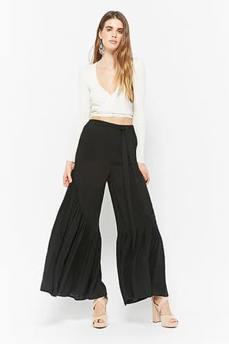 Forever21 Wide-leg Flounce Hem Pants