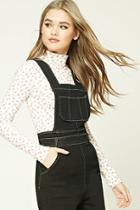 Forever21 Women's  Ivory & Pink Floral Print Turtleneck Top