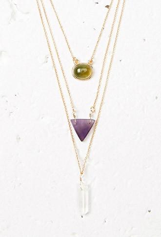 Forever21 Layered Faux Stone Necklace