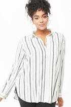 Forever21 Plus Size Striped High-low Shirt