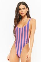 Forever21 Motel Striped One-piece Swimsuit