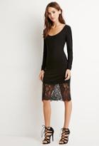 Forever21 Lace-paneled Bodycon Dress