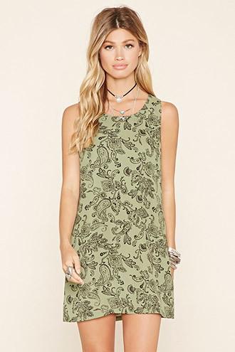 Forever21 Women's  Paisley Print Shift Dress
