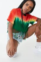 Forever21 Beaded Fringe Tie-dye Tee