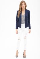 Forever21 Contemporary Collarless Open-front Blazer