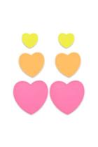 Forever21 Neon Heart Stud Earring Set