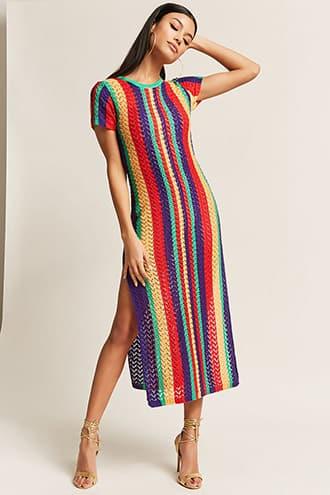 Forever21 Sheer Stripe Dress