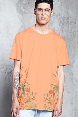 Forever21 Lightweight Floral-trim Tee