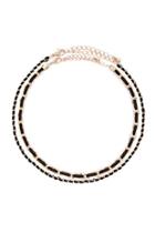 Forever21 Faux Leather Strap & Chain Choker Necklace Set
