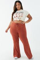 Forever21 Plus Size Faux Suede Lace-up Flare Pants