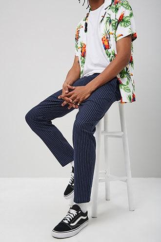 Forever21 Pinstriped Print Pants