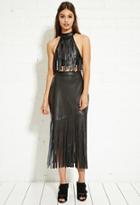 Forever21 Nightwalker Faux Leather Fringe Skirt