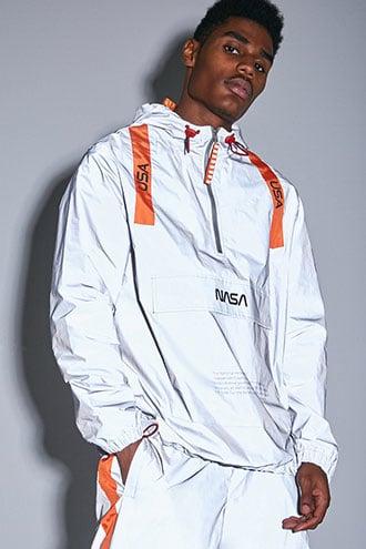 Forever21 Nasa Graphic Reflective Anorak