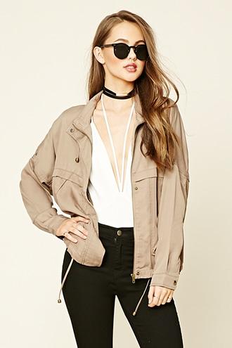 Love21 Women's  Utility Batwing Jacket