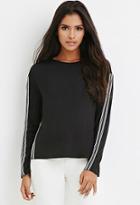 Forever21 Striped Trim Side-slit Top