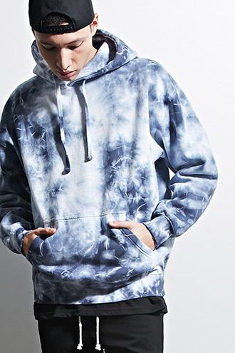 21 Men Men's Blue Eptm. Tie Dye Hoodie