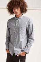 Forever21 Button-collar Cotton Shirt