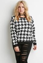 Forever21 Plus Houndstooth Print Sweatshirt