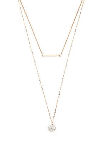Forever21 Gold & Clear Layered Pendant Necklace