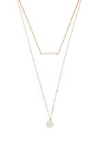 Forever21 Gold & Clear Layered Pendant Necklace