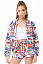 Forever21 World Flags Graphic Windbreaker
