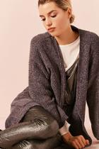 Forever21 Chenille Belted Longline Cardigan